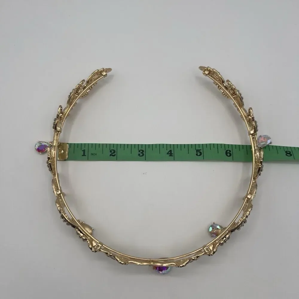 Gold Elf Fairy Tiara with Iridescent Gem & 4 Elf Ears Halloween Cosplay Princess - Picture 2 of 12